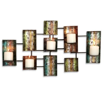Metal Multi-Color Pillar Candle Wall Sconce - Bed Bath & Beyond